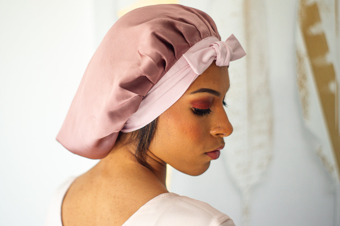 Bonnet de Nuit en Soie Naturelle de Mûrier- Femme-19 Mommes-Extra Large-Bandeau élastique– Charlotte Foulard De Sommeil- Pour les Cheveux Secs Cassants bouclés Afro Crépus–Night Silk Sleeping Cap